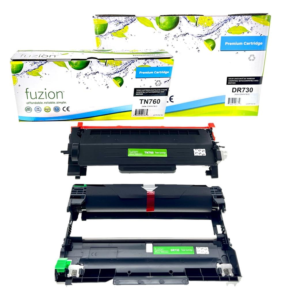 Brother TN760 / DR730 Compatible Toner & Drum Combo Brother TN760 / DR730 Compatible Toner & Drum Combo