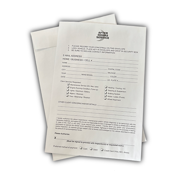 ProShop After Hours Key Drop Off Envelopes (250/box)