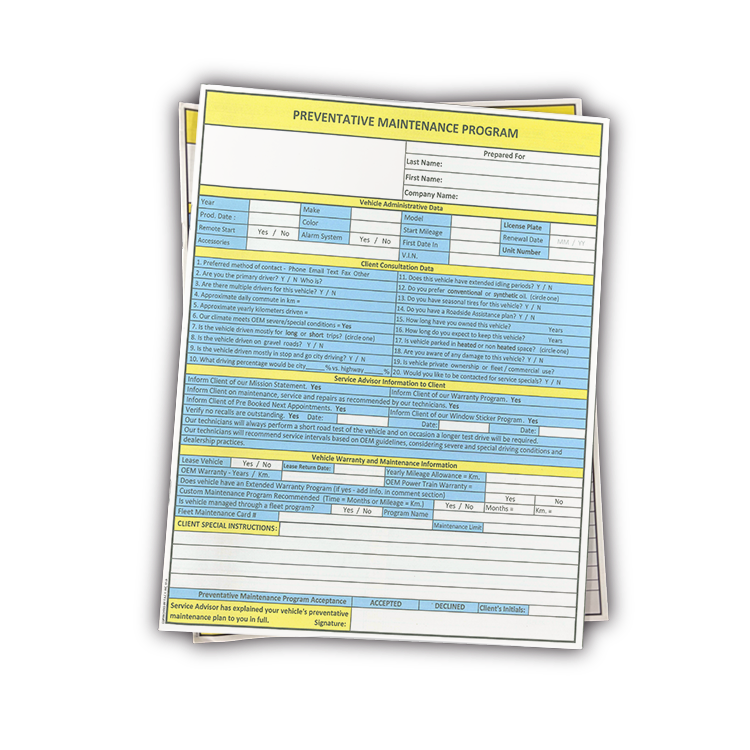 Preventative Maintenance Program (500/box)