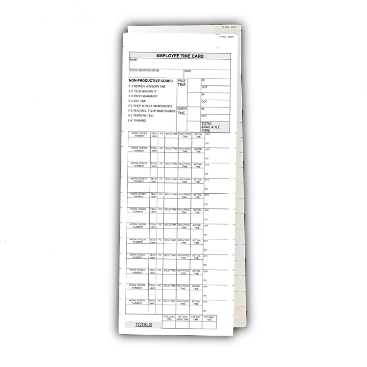 ProShop TimeCards - English (1000/box)
