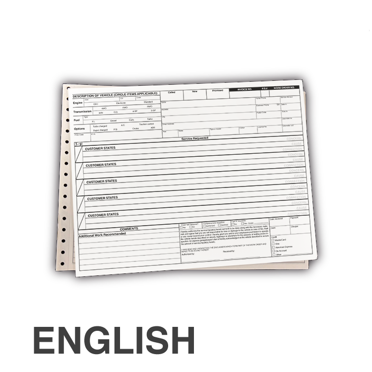 ProShop Work Orders - English (1000/box)