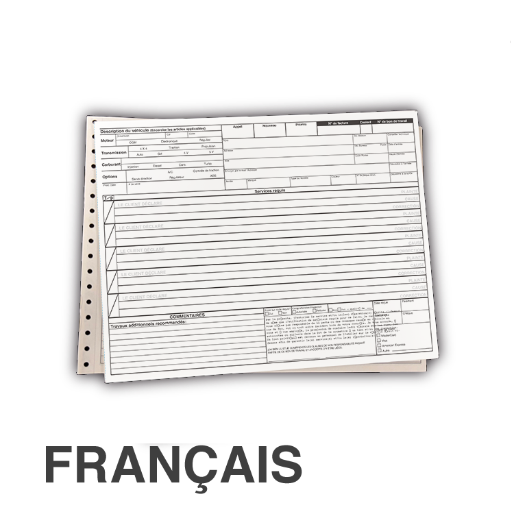 Bons de Travail ProShop - Français (1000/boîte)